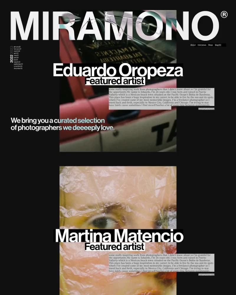 MIRAMONO — сайт-подборка фотографов
